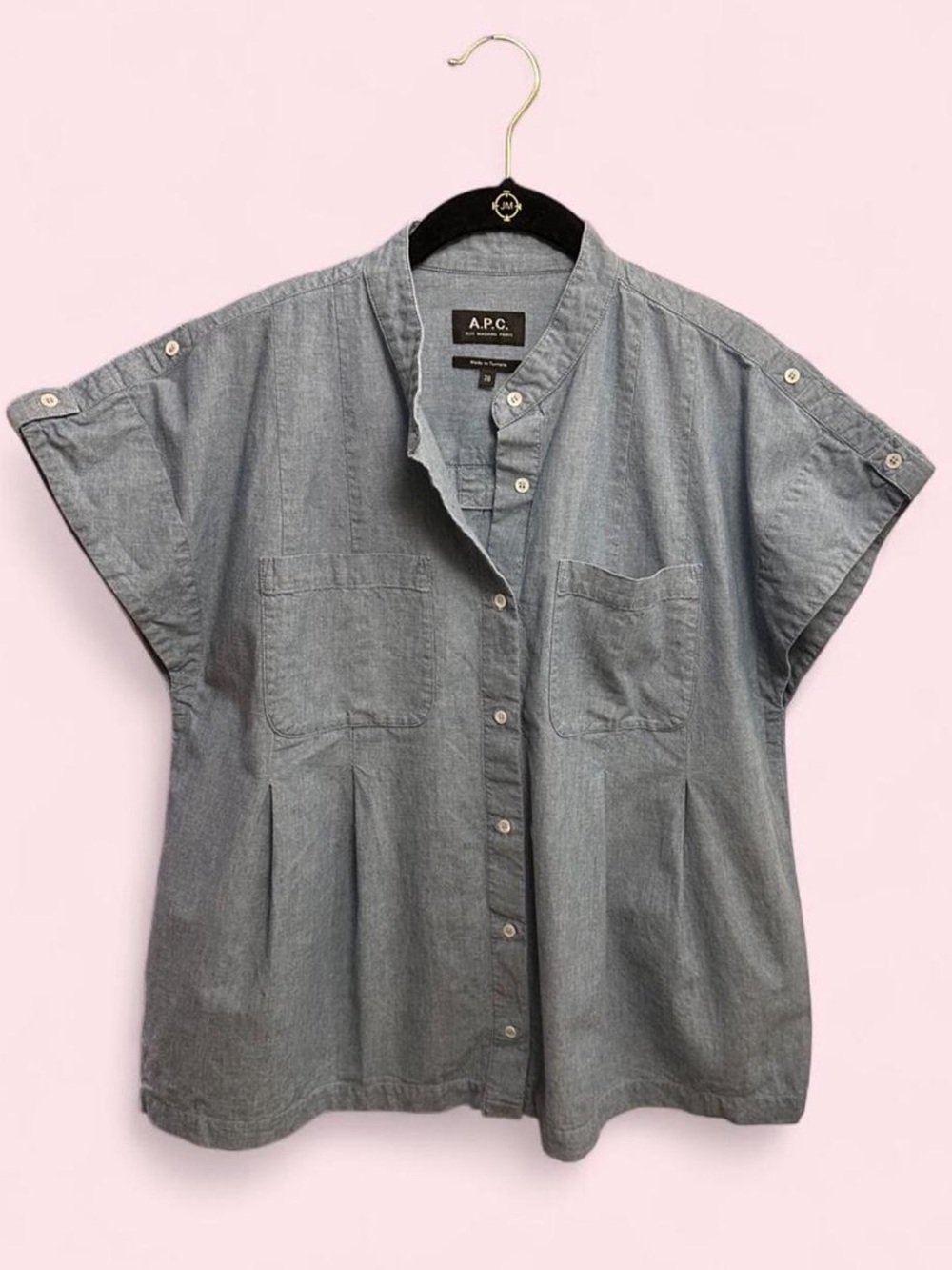 A.P.C. Short-Sleeve Chambray Shirt - Light Blue Gray